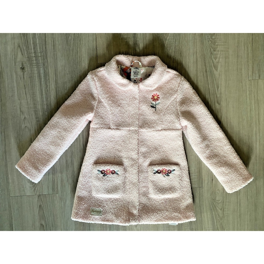 Disney Animators Collection Pink Floral Winter Coat Jacket Girls -Size 5/6